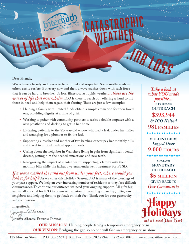 Interfaith Community Outreach Annual Appeal Letter 